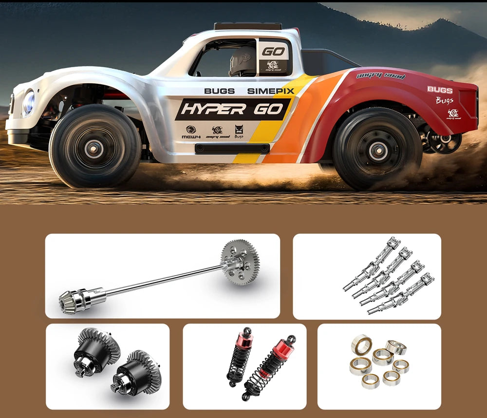 MJX Hyper Go 14211 1/14 Brushless Short Course RC Truck -70km/h, CNC Alloy